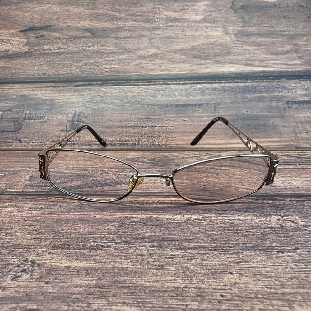 Zyloware M191 Bronze Metal Oval Eyeglass Frames 52 17 135 Geometric Temple